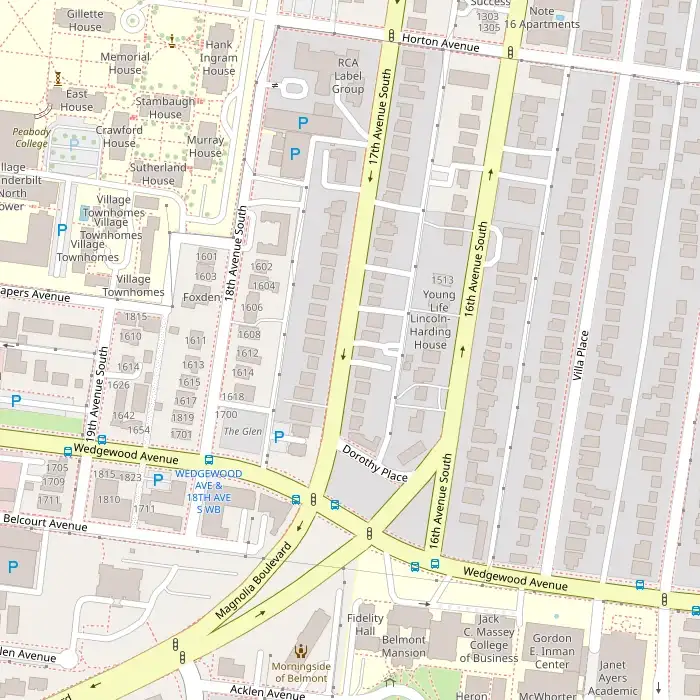 Map showing Live Again Detox on 17th Avenue South in Nashville
